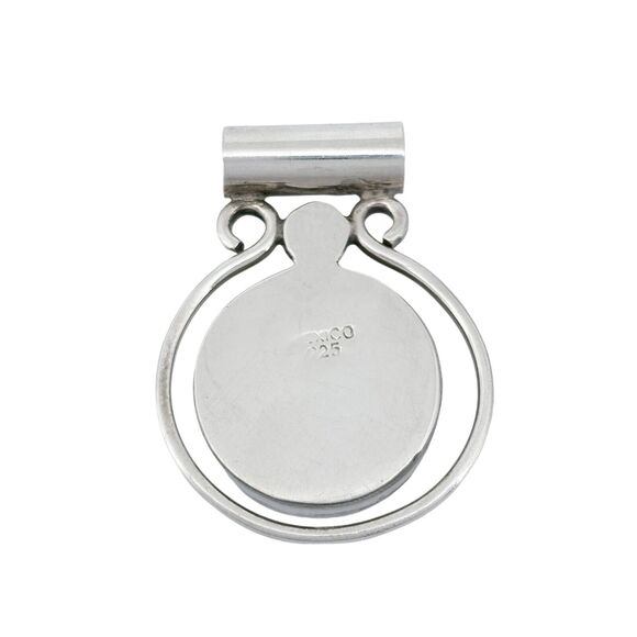 Vintage Mexico Sterling Silver 925 3.7cm Red Jasper Slide Pendant - Picture 4 of 7